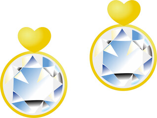 Wall Mural - Diamond earring with heart gold  2023071133