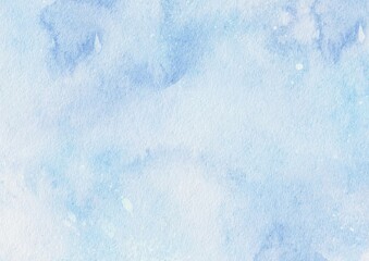 Poster - Abstract art blue watercolor stains background on watercolor paper textured for design templates invitation card