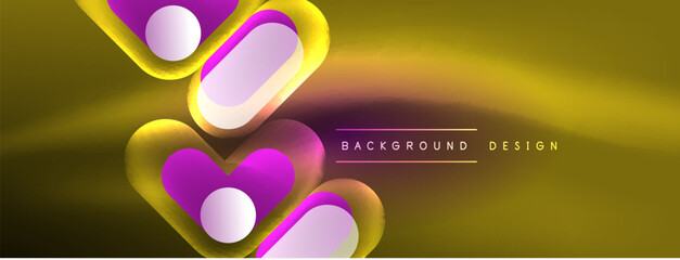 Neon circle abstract background. Template for wallpaper, banner, presentation, background