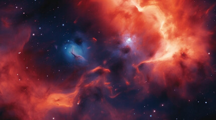 Abstract background with red space nebula