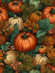 pumpkins on the groundai generated