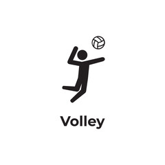 Wall Mural - SImple black volleyball people icon design