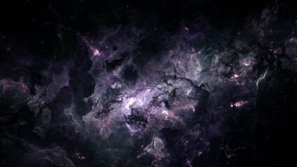 Wall Mural - Mystical hostile galaxy star cluster in alien deep space. Science fiction concept illustration of infinite interstellar gas nebula and cosmic celestial bodies glowing in eternity. Cosmic awe wide shot