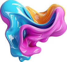 Abstract 3d Colorful Fluid Shape. Generative AI