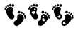 Baby footprint with hearts Baby feet silhouette