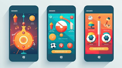 Educational games application flat illustration - Generative AI.