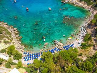 Wall Mural - Sea and beach in Anthony Quinn bay, Rhodes island, Dodecanese, Greece