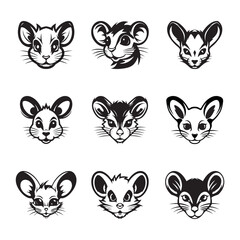 Wall Mural - Mouse logo set - Premium design collection - Vector Illustration