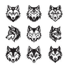 Wolf Logo Set - Premium Design Collection - Vector Illustration