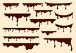 © Abdie - Chocolate melting drip and streams liquid chocolate border decoration vector collection