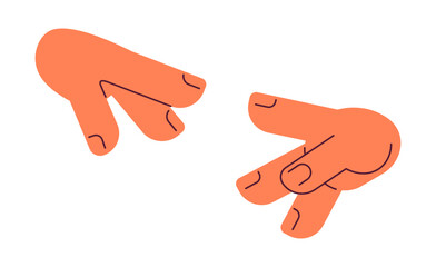 Poster - Fingers reaching together semi flat colour vector object. Try to touch. Editable cartoon clip art icon on white background. Simple spot illustration for web graphic design