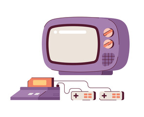 Fototapete - Electric devices for video gaming semi flat colour vector object. Gamepad with control sticks. Editable cartoon clip art icon on white background. Simple spot illustration for web graphic design