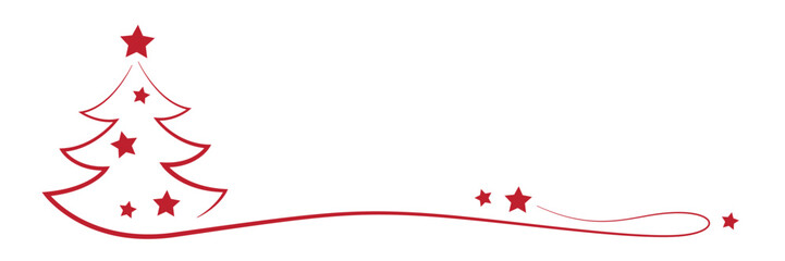 red christmas tree with stars abstract swing isolated vector illustration EPS10