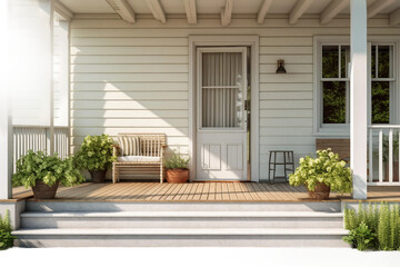 Farmhouse porch. isolated object, transparent background