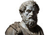 Illustration of the sculpture of Aristotle. The Greek philosopher. Aristotle is a central figure in the history of Ancient Greek philosophy.