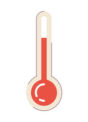 Poster - Thermometer hot semi flat colour vector object. Weather temperature. Hot summer. Wave heat. Editable cartoon clip art icon on white background. Simple spot illustration for web graphic design