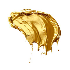 Gold paint stroke. isolated object