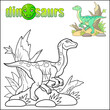 cartoon prehistoric dinosaur gallimimus coloring book