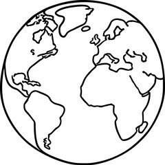 eco earth planet icon doodle black circle of globe world environment day hand draw outline logo conc