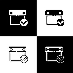 Poster - set calendar with check mark icon isolated on black and white background. vector