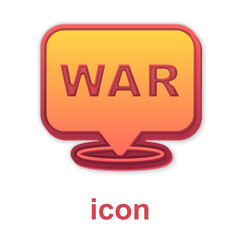 Sticker - Gold The word war icon isolated on white background. International military conflict. Army. Armament. Nuclear weapon. Template for text. Vector