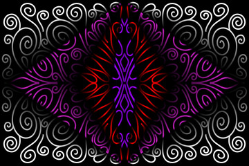  Beautiful colourful gradient batik line art pattern background pattern 