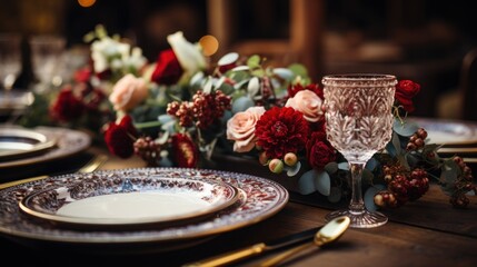 christmas, wedding  table setting