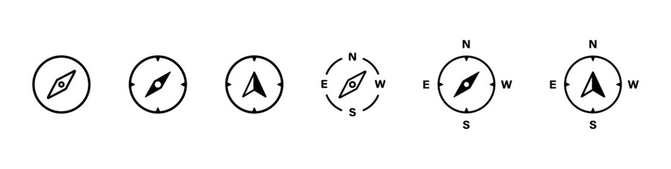 Poster - Compass icon. Direction, wild rose compass icons collection. Navigation, compass icon