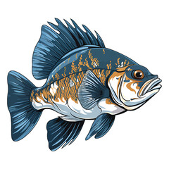 Sticker - Underwater Delight: Artistic Representation of a Royal Gramma Fish