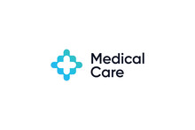 Gradient Blue Medical Care Logo Design For Health Business