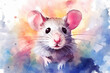 watercolor style painting of the shape of a mouse