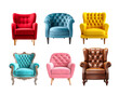 © Nadezda Ledyaeva - Four different style and color armchairs isolated on white background. Series of furniture