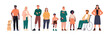 Inclusive People collection. Vector cartoon illustration in a flat style of a diverse group of people with different types of inclusiveness: LGBT, physical disability, religion, and age. 