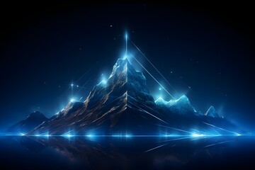 the mountain peak represents the ultimate success and accomplishment in the age of digital transform