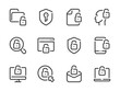 Data protection and Cyber security  vector line icons. Authorization and Authentication outline icon set. Lock, Password, Access, Login, Information Security, Online and more.