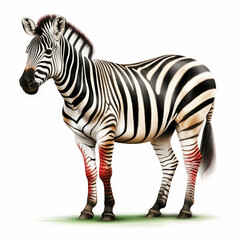 Wall Mural - zebra isolated on white