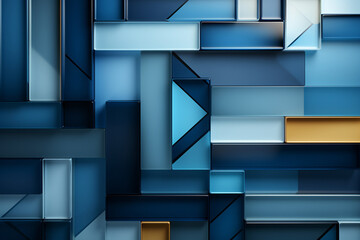 An abstract blue pattern with geometric shapes, conveying a sense of professionalism, business background Generative AI