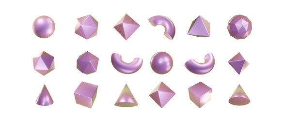 Poster - Holographic and iridescent shapes.