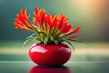 Castilleja Flower In The Vase Generated Ai Technology