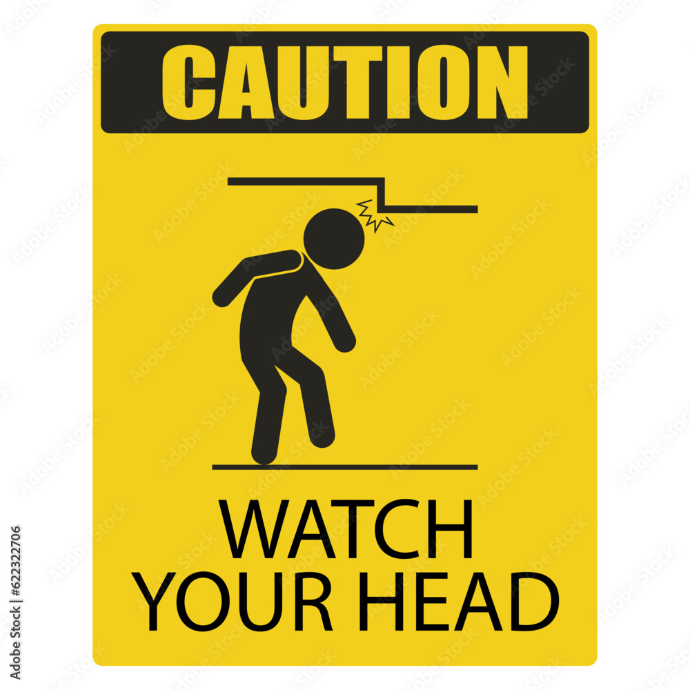 Isolated illustration of man walking with head hit low