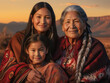 3 Generations of Native American Indian women