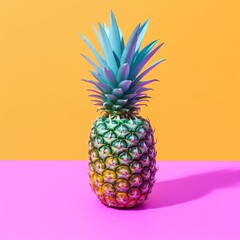 Wall Mural - pineapple on bright background Generative AI