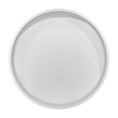 Poster - Illuminated circle white shelf for presentations. Isolated on white background. 3D illustration