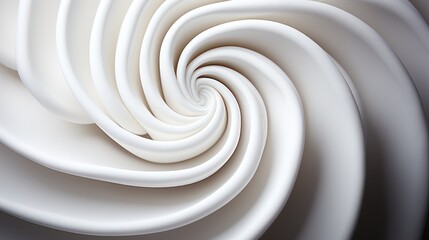 A white plate with a spiral design on it. Generative AI image.