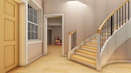 Wall Mural - Bright staircase in the modern office