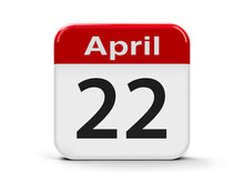Calendar Web Button - Twenty Second Of April - International Earth Day, Three-dimensional Rendering