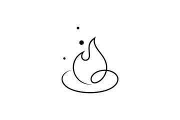 Wall Mural - fire candle abstract illustration logo design