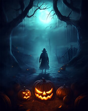Happy Halloween Poster Celebration Design, Generative Ai