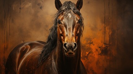 Wall Mural - portrait of a horse, ai generative