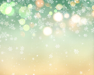 Canvas Print - Christmas background of snowflakes, stars and bokeh lights